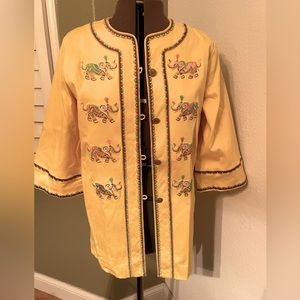 Vintage bob mackie elephant chore coat.